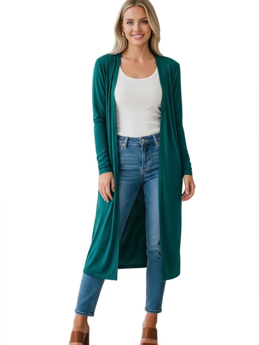Flowy Soft & Cozy Lightweight Deep Forest Green Long Medium Duster w Pockets💫💚